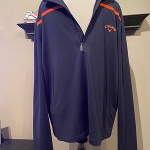 Navy blue and orange Callaway 1/4 zip pull over